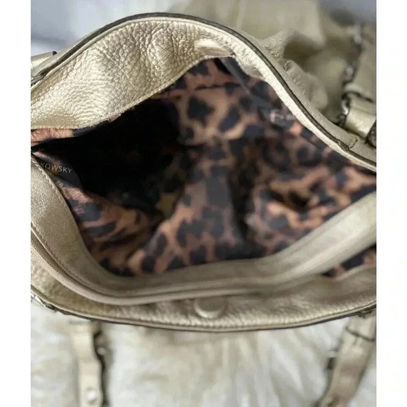 B Markowski Metallic Silver Color, leather Satchel Handbag, Designer Handbag - Picture 16 of 16